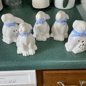 Ceramic bunnies each lights up